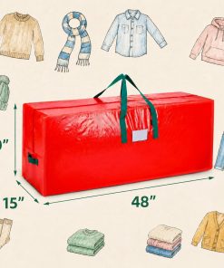 Alternative view of KRYSTY Christmas Tree Storage Bag - Fits Up to 7.5 Foot Xmas Holiday Tree. Zippered Bag. Carry Handles. Durable Waterproof Material. Protects Against Dust and Moisture. Red