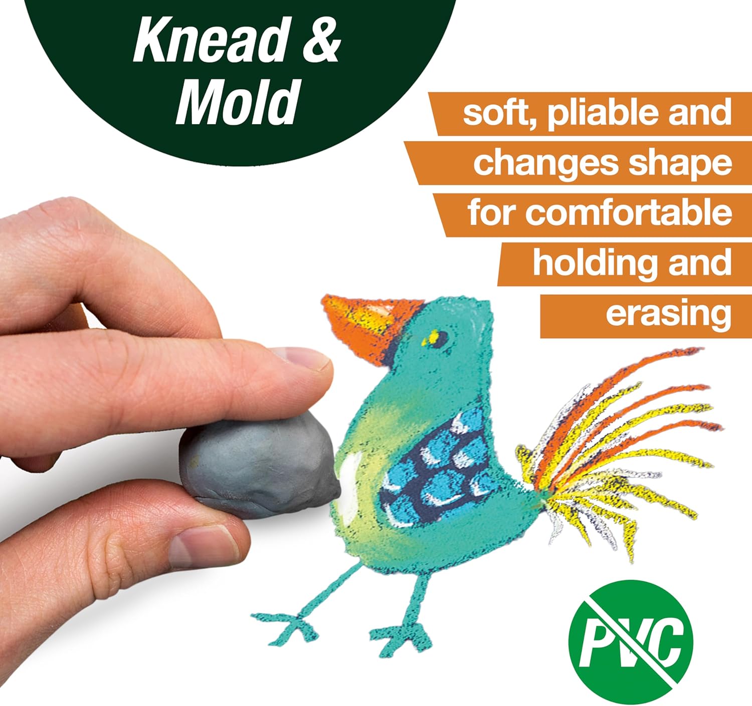 Faber-Castell Kneadable Eraser for Artists in Storage Case - Absorbent Kneaded Erasers. Art Eraser 1 Pack. Grey - Image 2